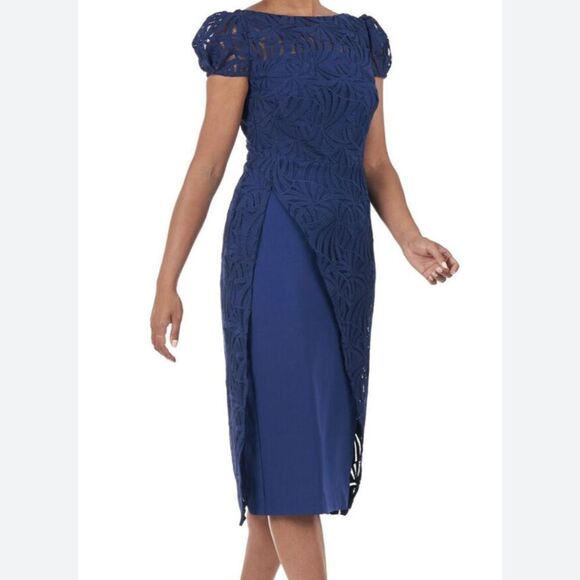 Kay Unger Zelda Lace Midi Dress-R2 - Picture 2 of 5